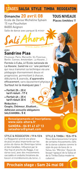 Stage danse Yoruba Rumba Salsa Style y Reggeaton